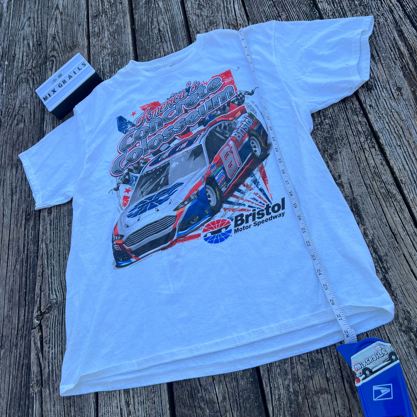 Bristol Motor Speedway Shirt Men's XL White America's Concrete Colosseum