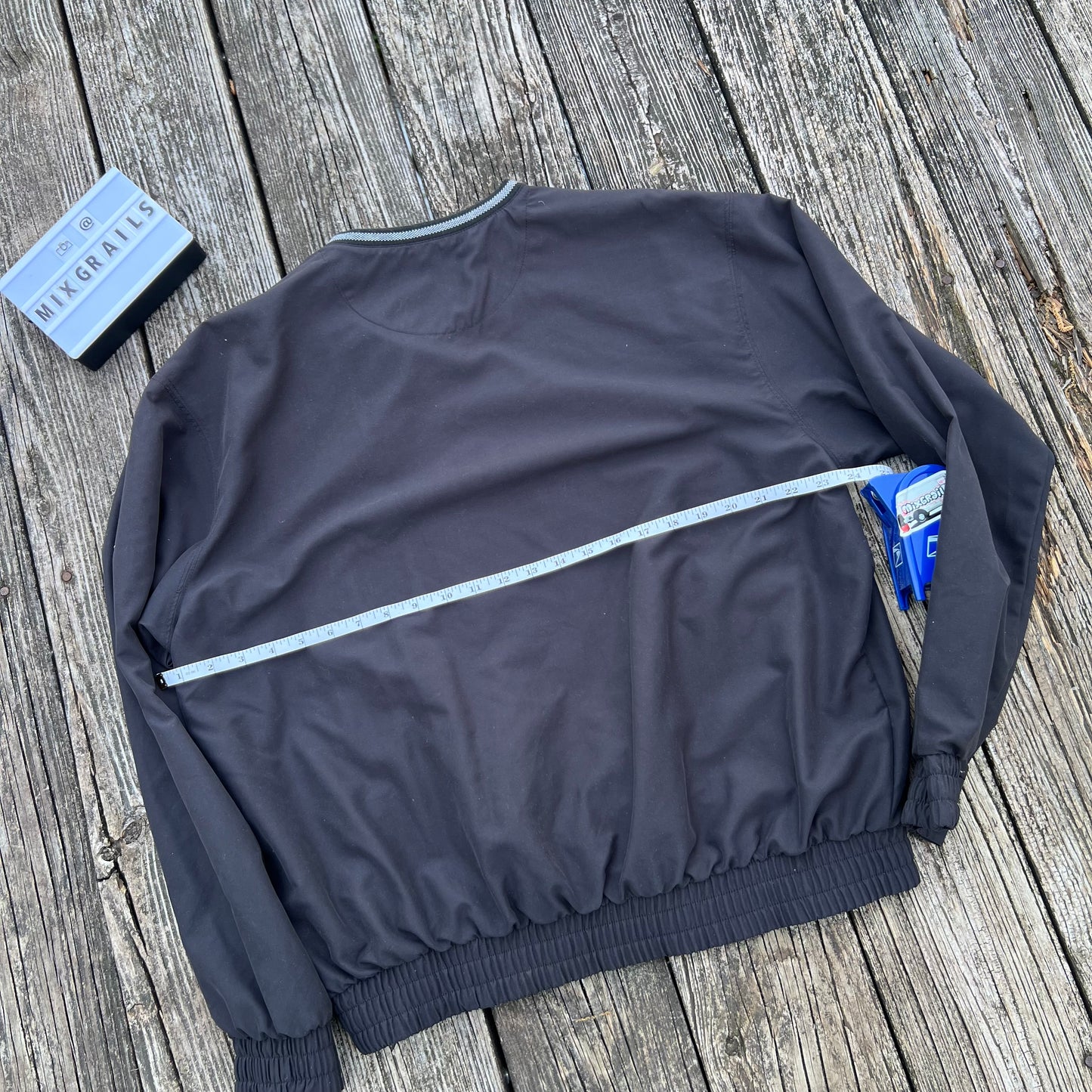 VINTAGE Nike Golf Jacket Mens Medium Black Windbreaker Pullover Tiger Swoosh 90s