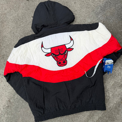 Vintage 90’s Chicago Bulls NBA Sportswear By Apex One Bomber Zipper Hoodie Jacket medium