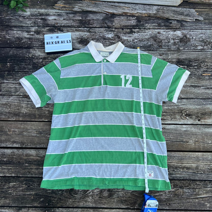 Y2k American eagle striped polo 2XL shirt
