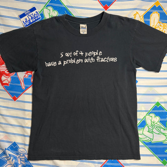 Y2k "5 out of 4 people have a problem with fractions" medium