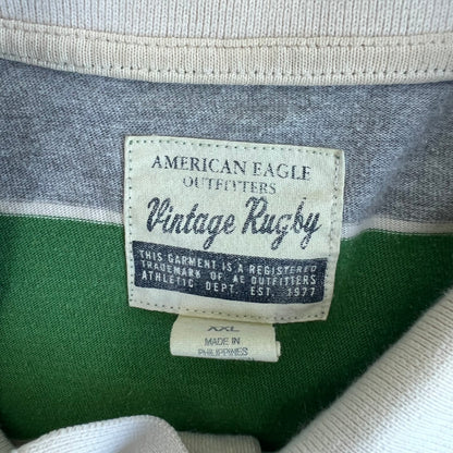 Y2k American eagle striped polo 2XL shirt