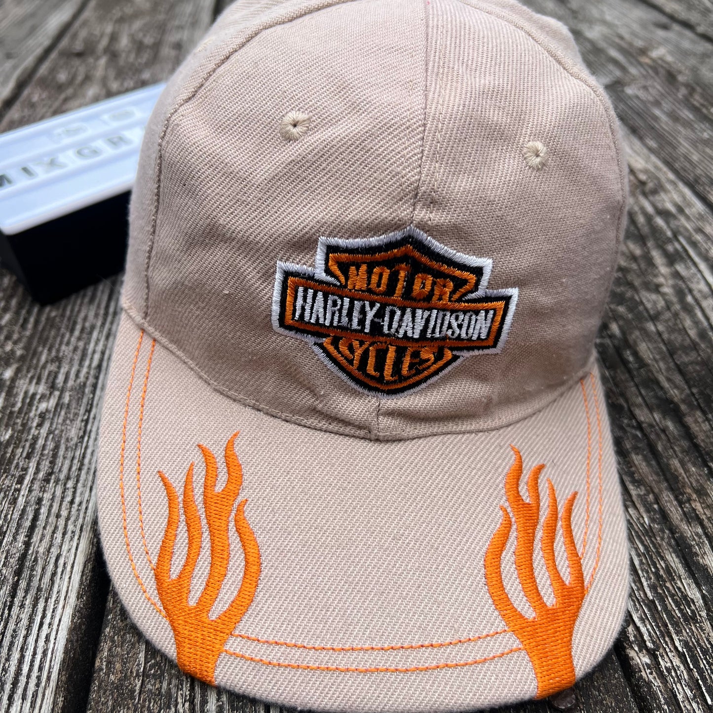 Harley Davidson Motorcycles  Women's Pink Orange Flames Baseball Hat Cap