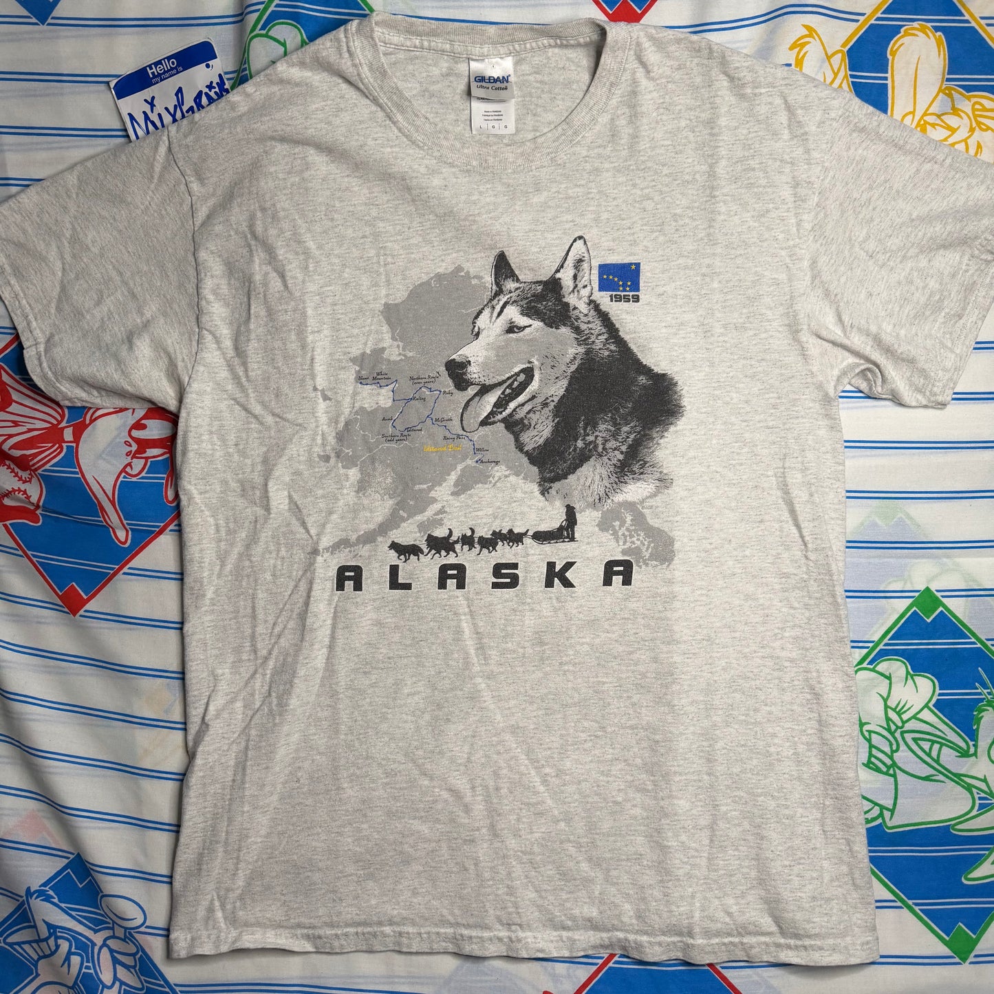 Y2k Alaska graphic Tee Large