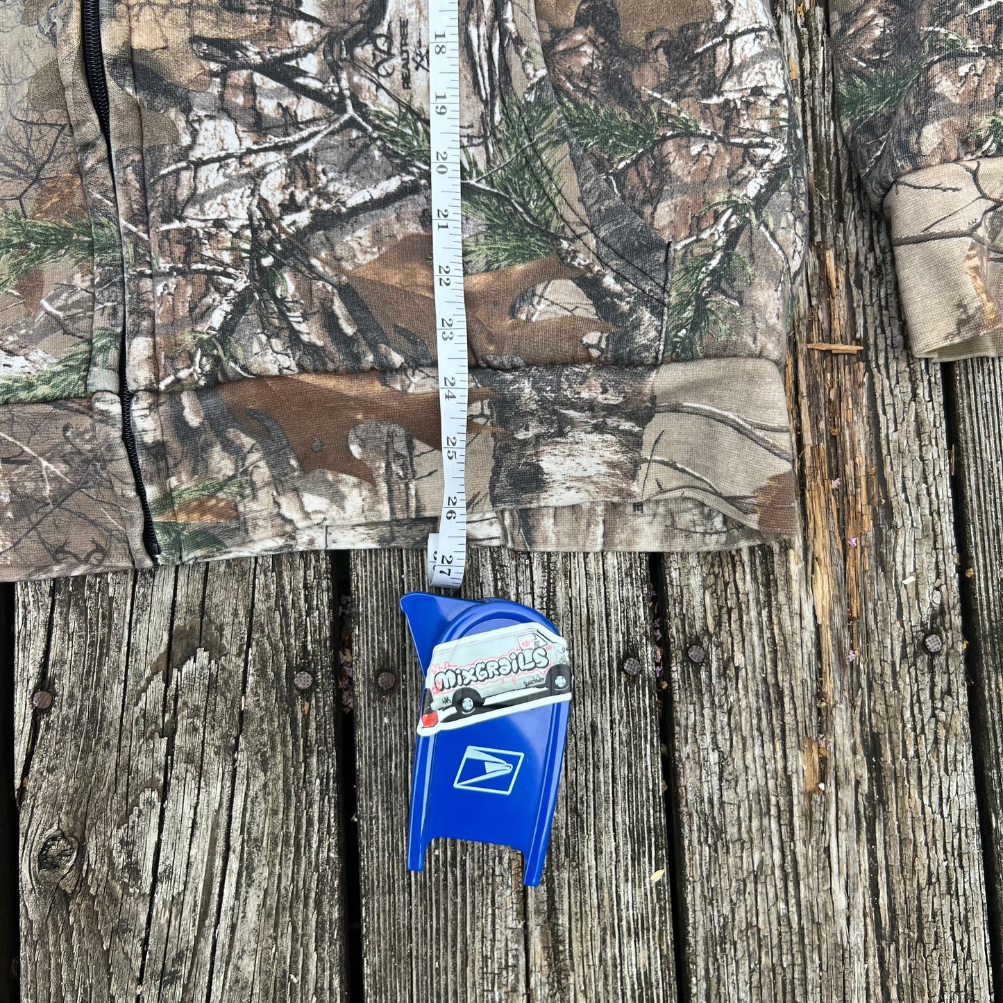 Vintage Realtree Camo Hoodie XLarge Slim Hooded Brown Camouflage Roundneck Fullzip