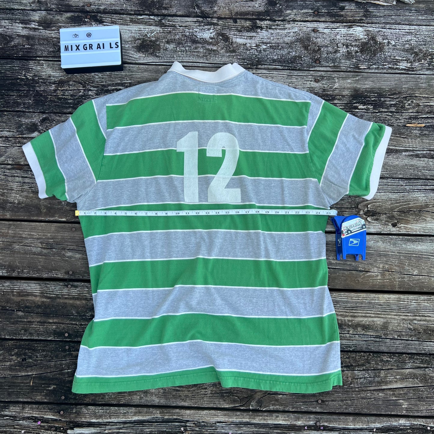 Y2k American eagle striped polo 2XL shirt