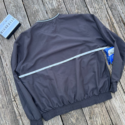 VINTAGE Nike Golf Jacket Mens Medium Black Windbreaker Pullover Tiger Swoosh 90s