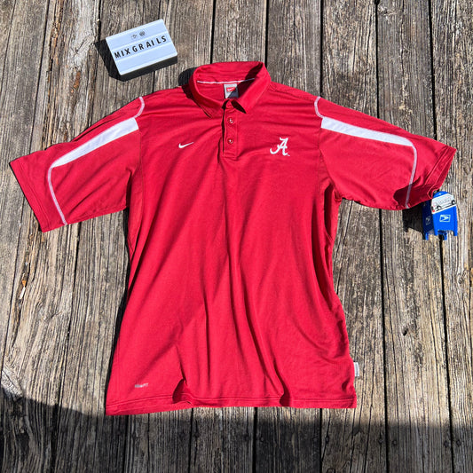 Nike Alabama Polo Mens Red Short Sleeve large DriFit