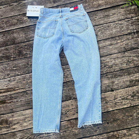 Vtg Tommy Hilfiger Jeans Mens 33x30 Blue Denim Light Wash Casual 90s