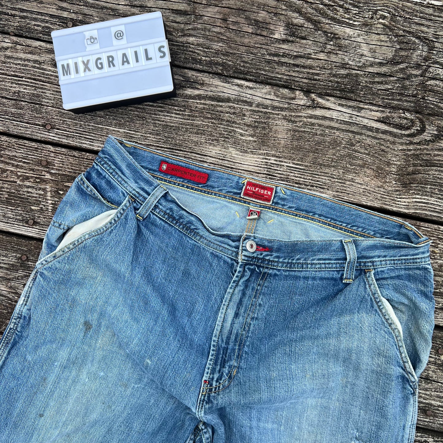 Vtg Tommy Hilfiger Carpenter Jeans Mens Size 36 Blue Denim ￼Pants