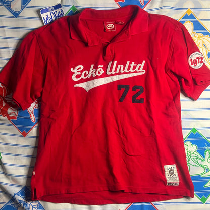 Y2k Ecko Unltd red polo shirt polo medium