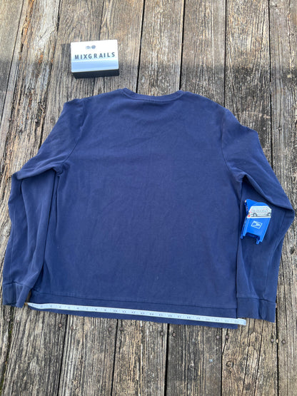 Fila Sport Shirt Mens Medium Blue Logo Long Sleeve Pullover X-Large