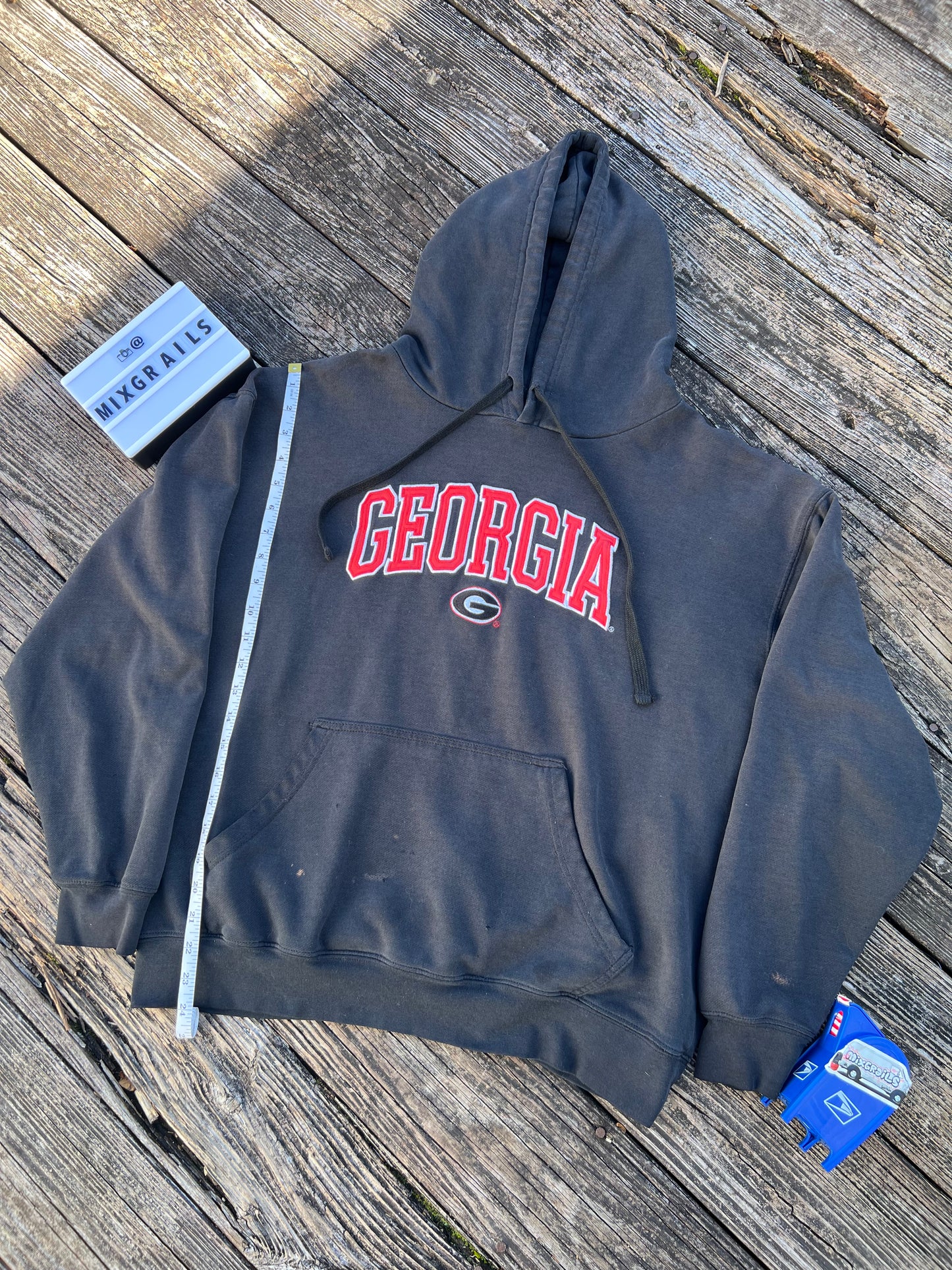 Georgia Bulldogs Hoodie Adult Large Pullover proEage Sweatshirt White Spellout