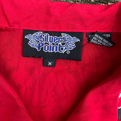 VTG Dragon Button down 90s Mens Unisex Red Black Tropical Y2K Size medium