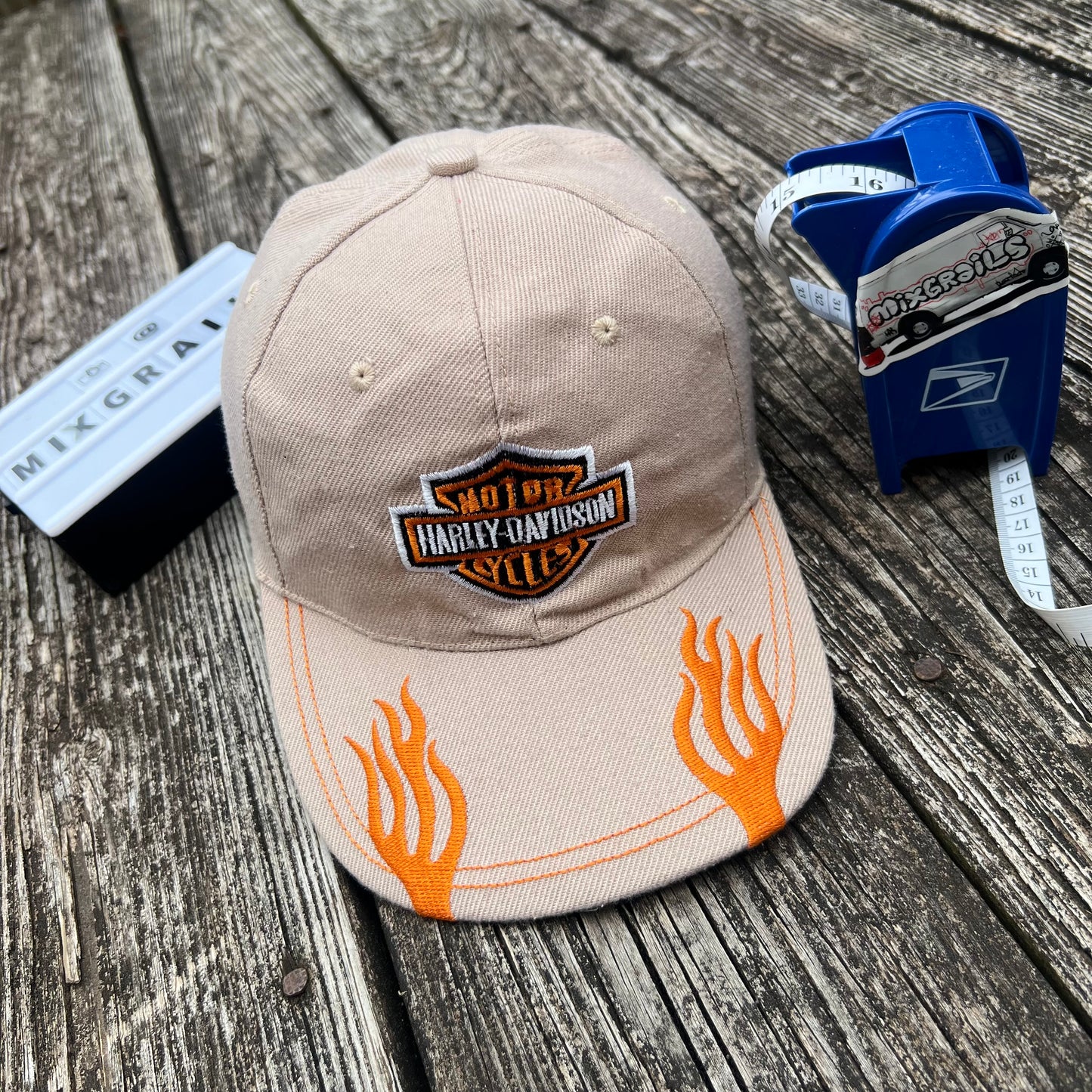 Harley Davidson Motorcycles  Women's Pink Orange Flames Baseball Hat Cap