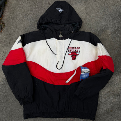 Vintage 90’s Chicago Bulls NBA Sportswear By Apex One Bomber Zipper Hoodie Jacket medium