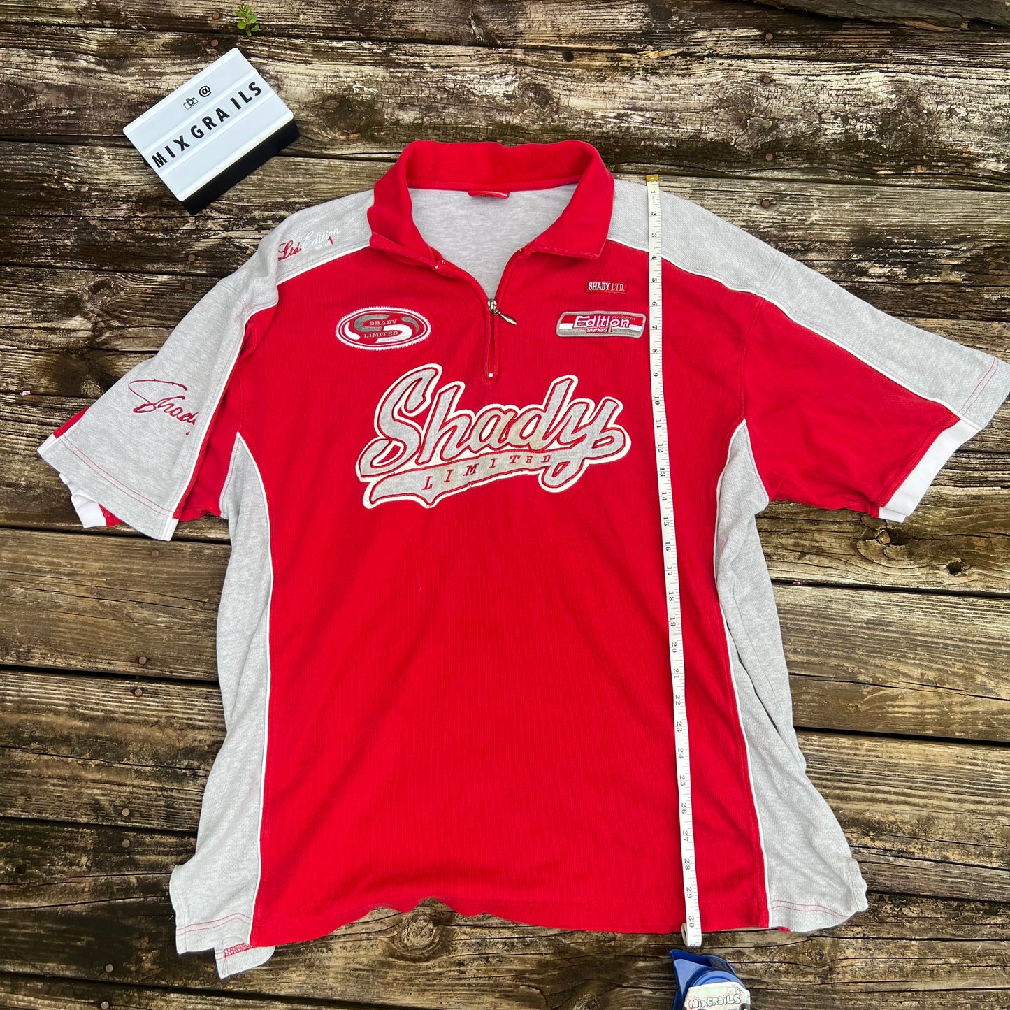 Vintage Y2K Eminem Shady LTD Polo Shirt Quarter Zip Size 2xLarge